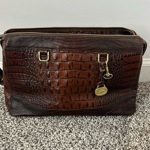 BRAHMIN Brown Croc Crossbody Purse